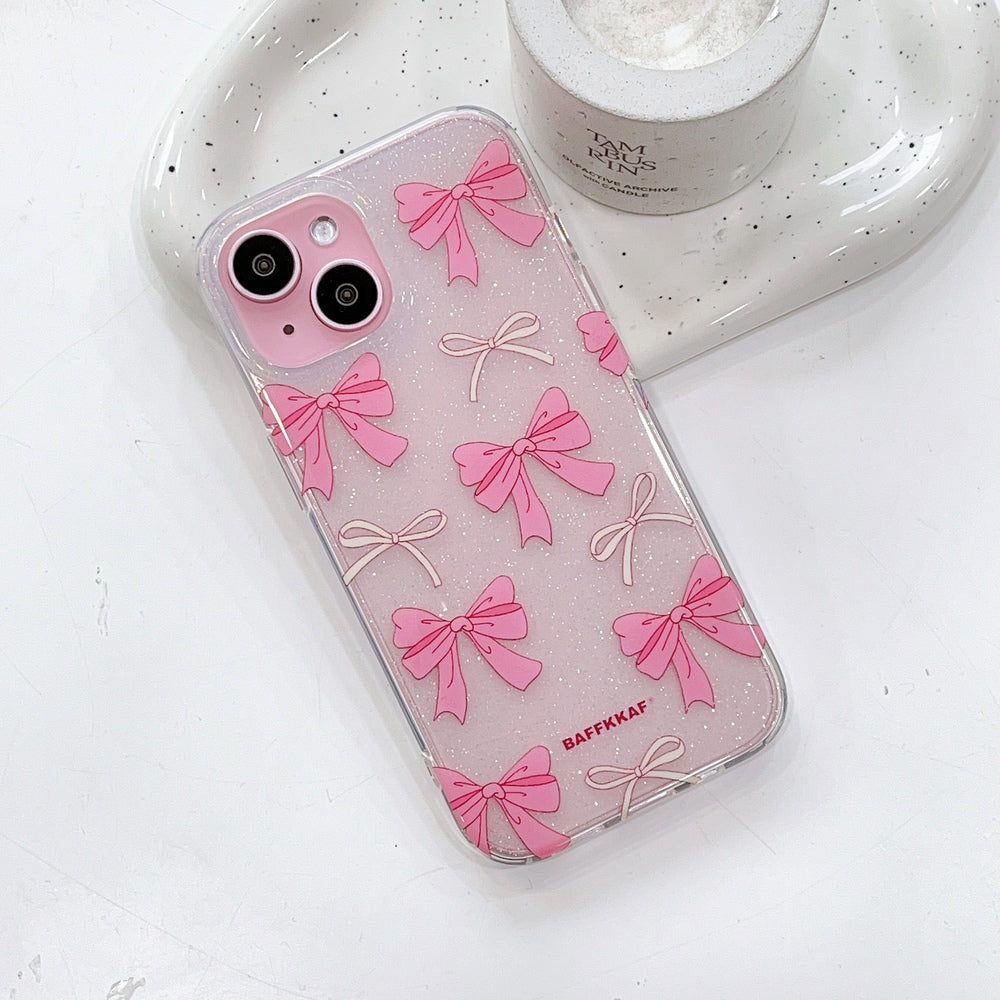 Transparent Pink Bow Phone Cover