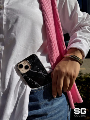 Black Marble Phone Cover