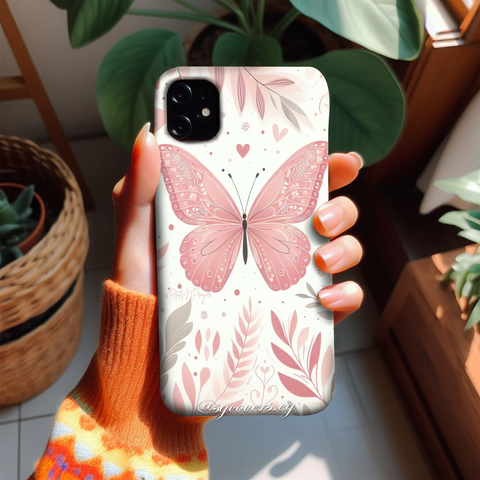 Pink Butterfly Phone Cover