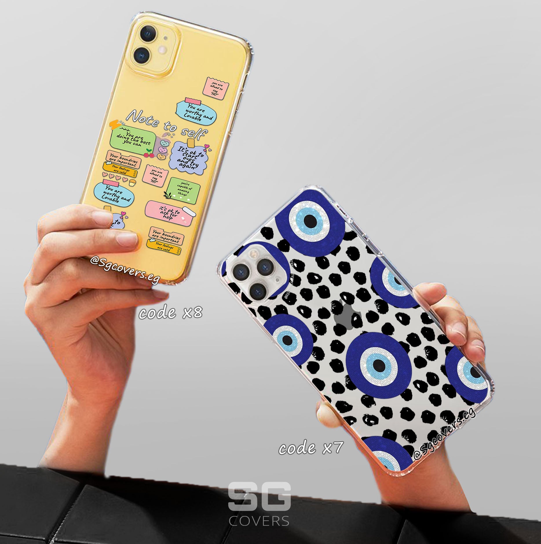 Notes&EvilEye Transparent Phone Covers