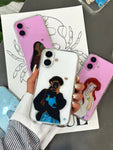 Cute Girl Transparent Phone Cover