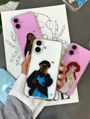 Cute Girl Transparent Phone Cover