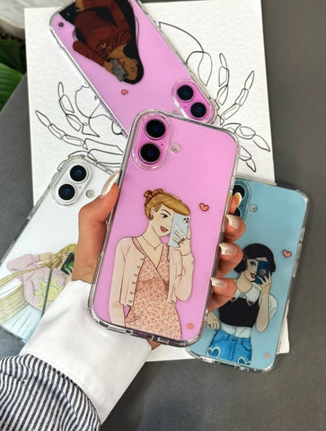 Cute Girl Transparent Phone Cover