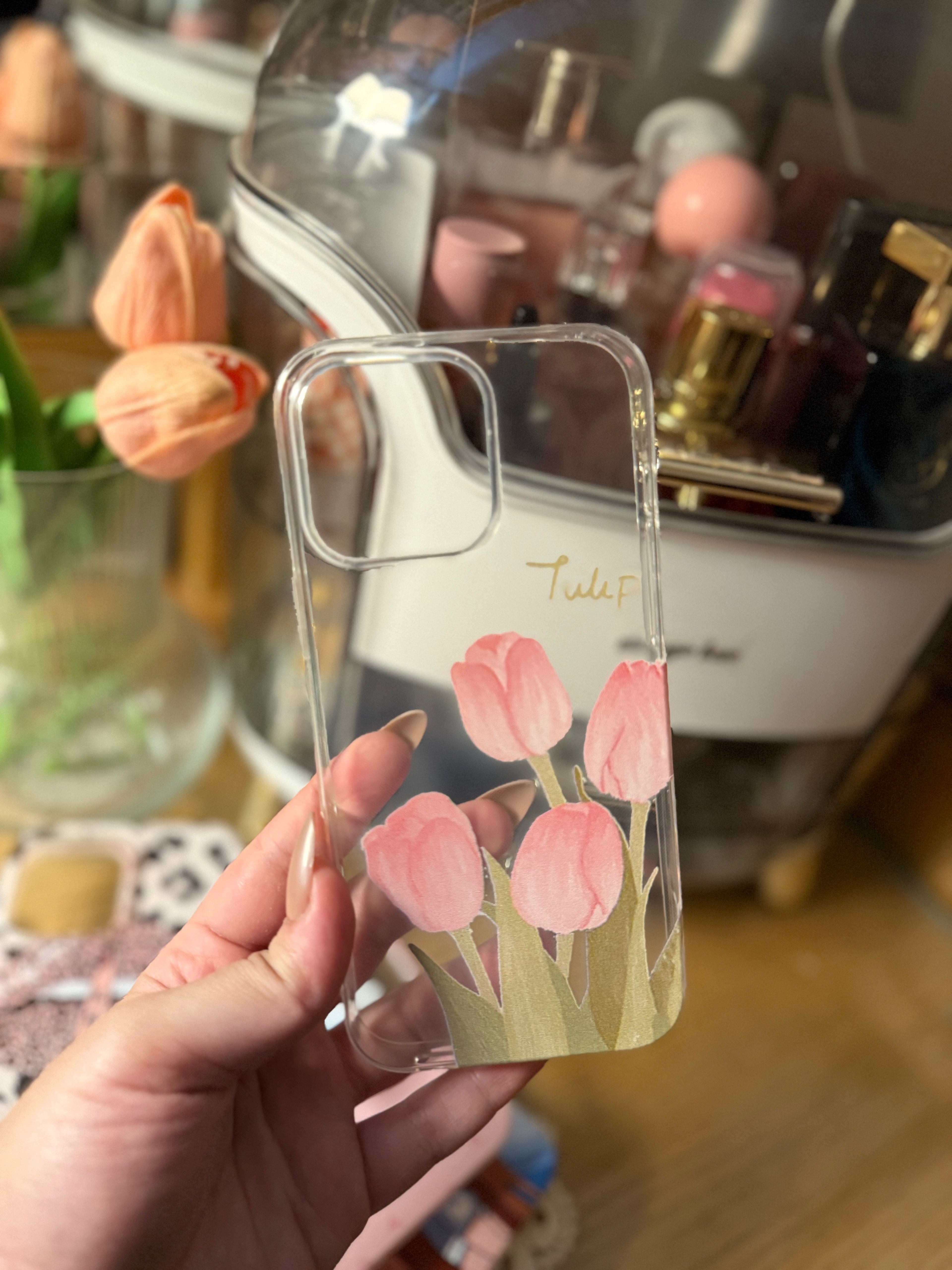 Transparent Floral Phone Cover