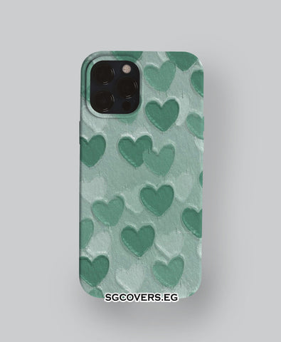 Green Hearts Phone Cover