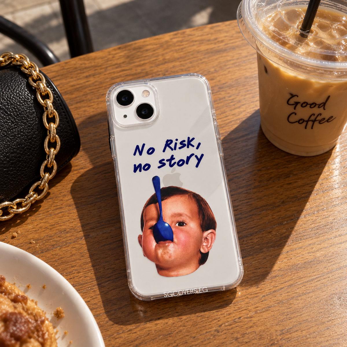 No Risk No Story Transparent Phone Cover
