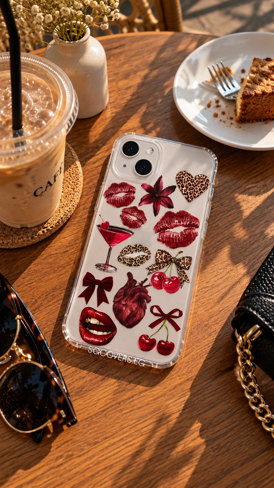 Cherry Kiss Transparent Phone Cover