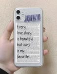 Love Story Transparent Phone Cover