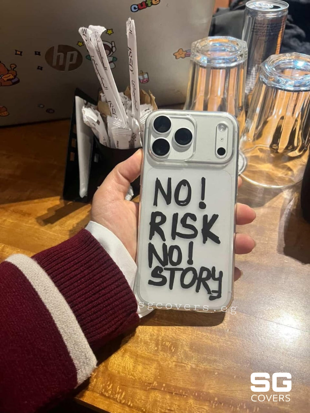 No Risk No Story Transparent Phone Cover