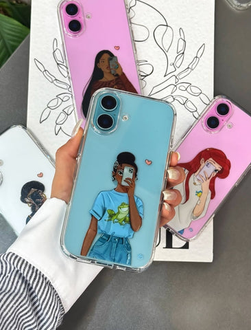 Cute Girl Transparent Phone Cover
