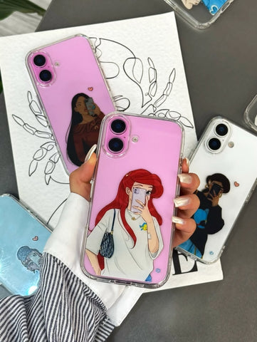 Cute Girl Transparent Phone Cover