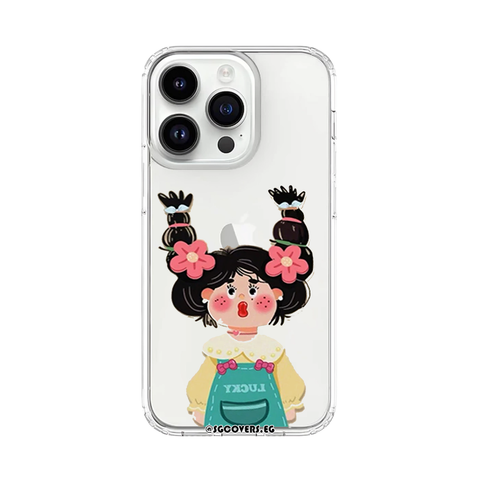 Cute Girl Transparent Phone Cover