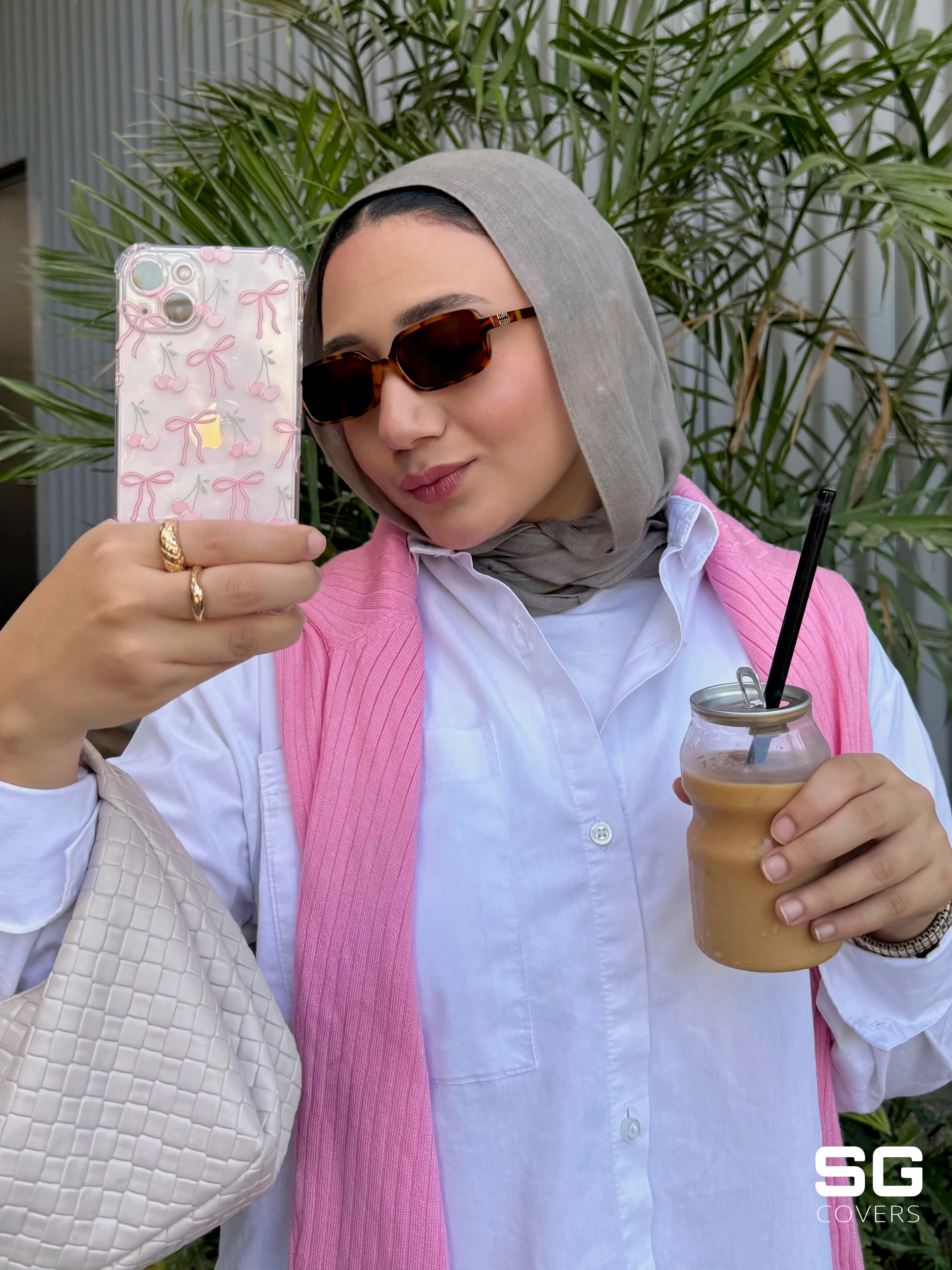 Pink Bow Transparent Phone Cover