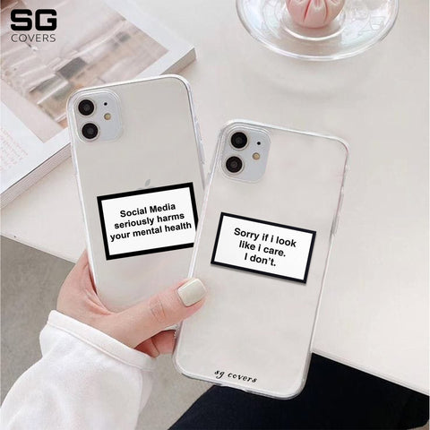 words Clear Phone Covers